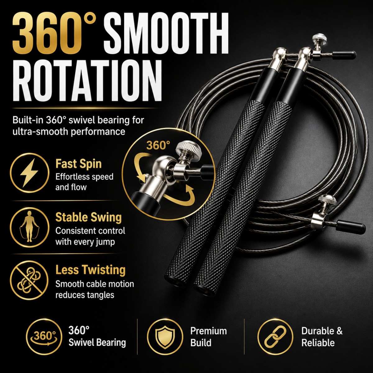 Jump Rope Speed Bearing - Cuerda de Saltar de Velocidad con