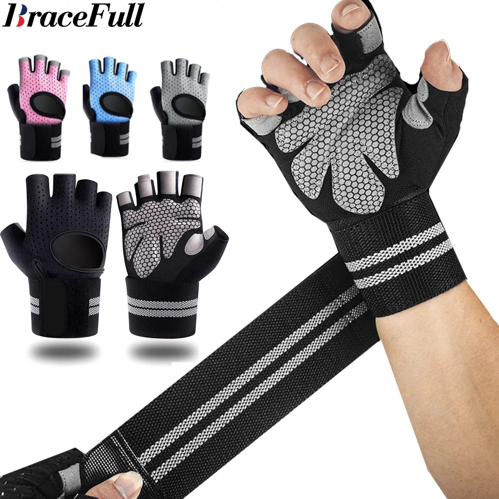 Wrist Wrap Support - 1 par de guantes de gimnasio