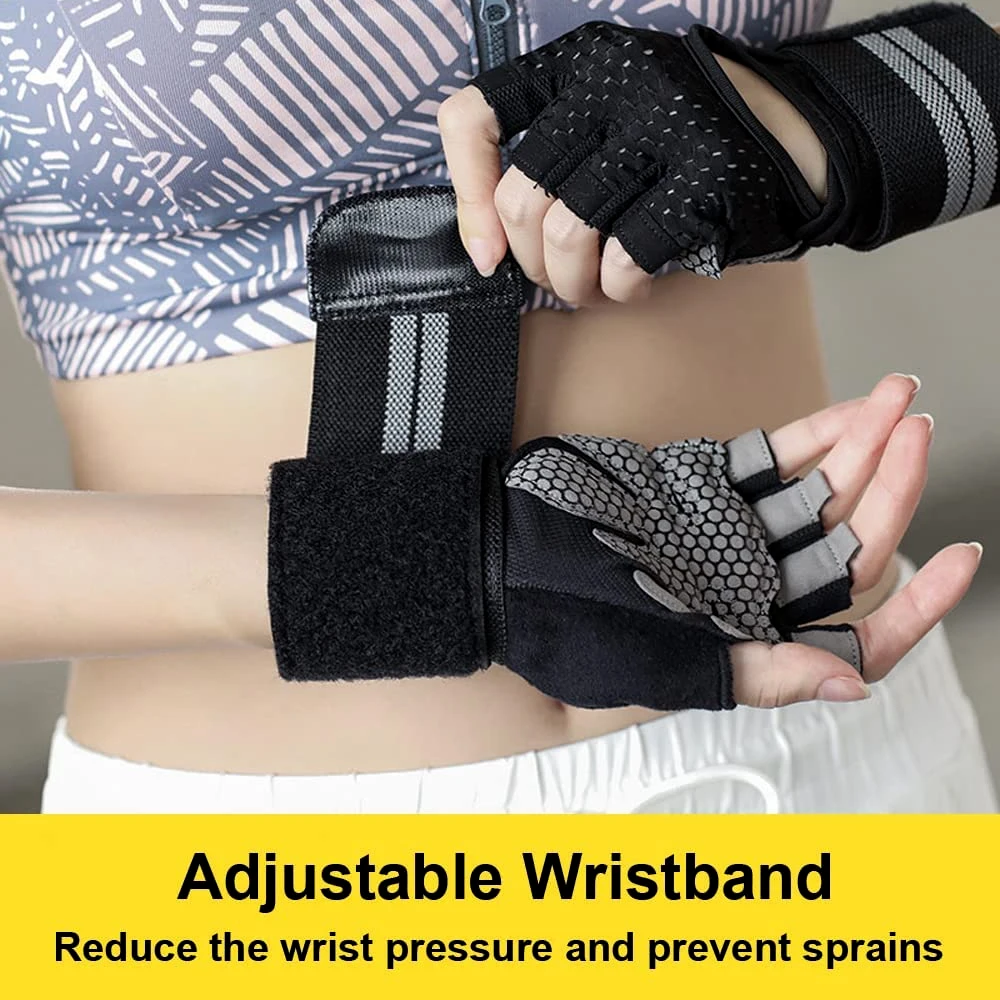 1 par de guantes de gimnasio d - Wrist Wrap Support reseña y precio